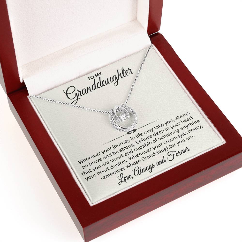 To My Granddaughter (Love, Always and Forever) Message Card Necklace - Image 5