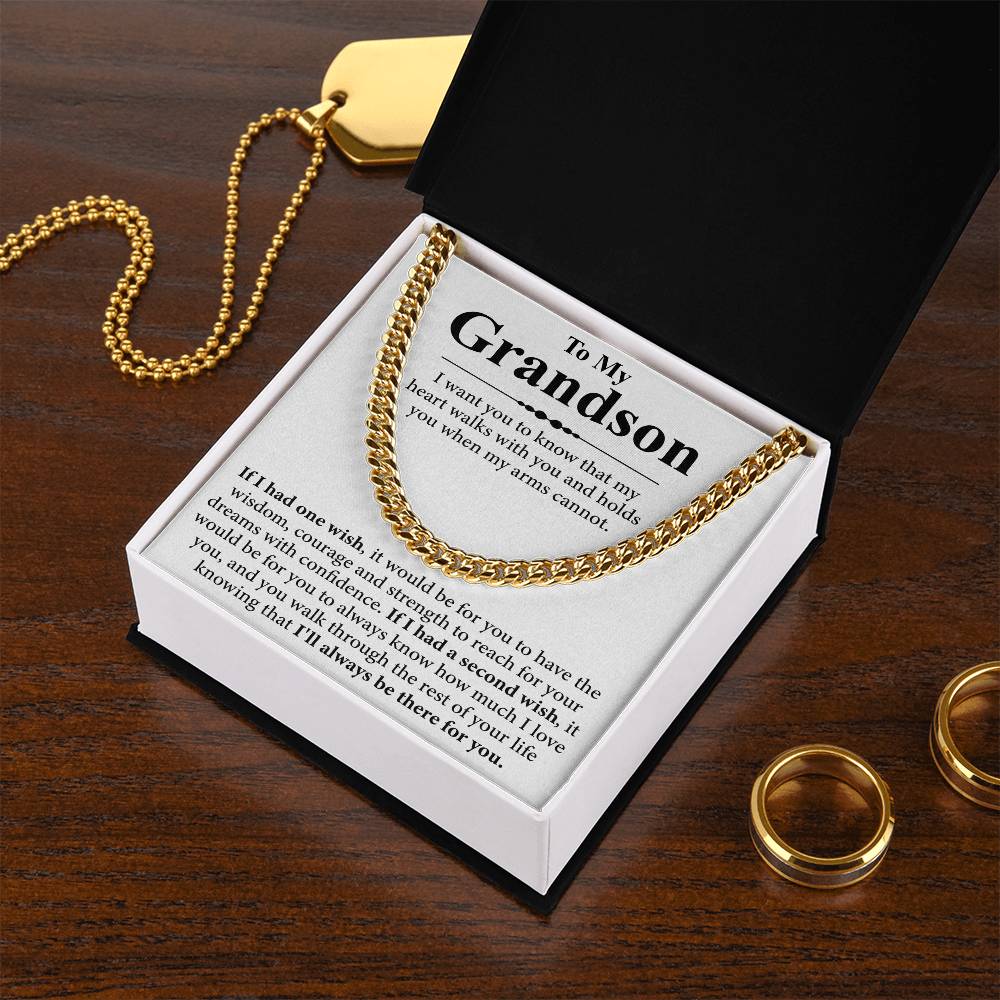 To My Grandson Message Card Necklace - Image 7