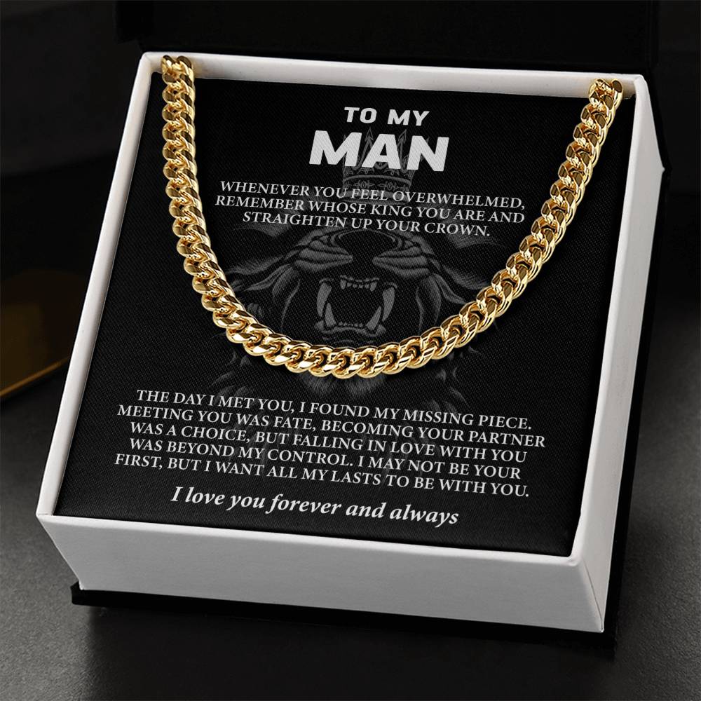 To My Man - Husband or Boyfriend (I Love You Forever and Always) Message Card Necklace - Image 8
