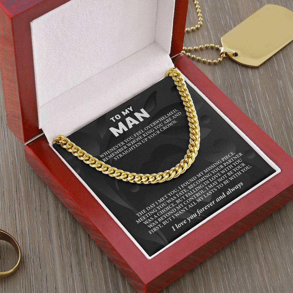 To My Man Message Card Cuban Chain - Image 10