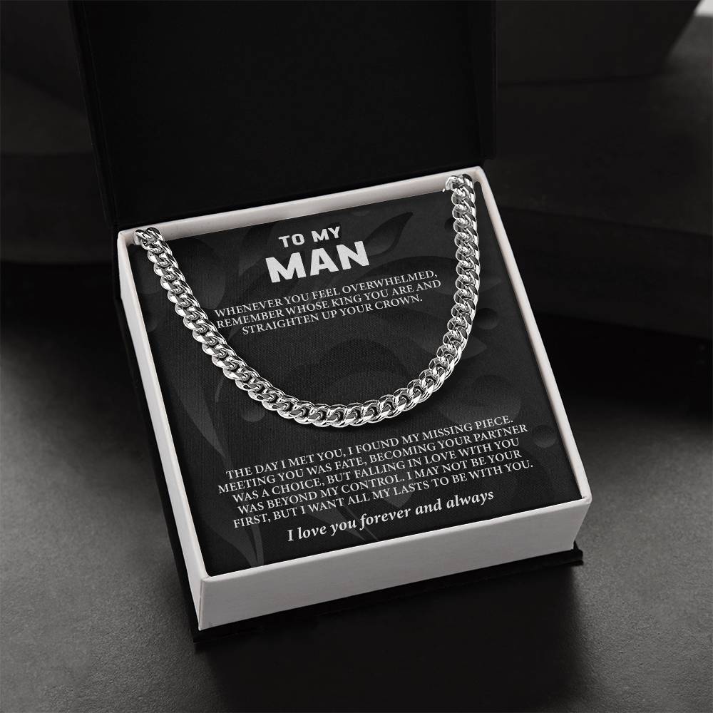 To My Man Message Card Cuban Chain - Image 3