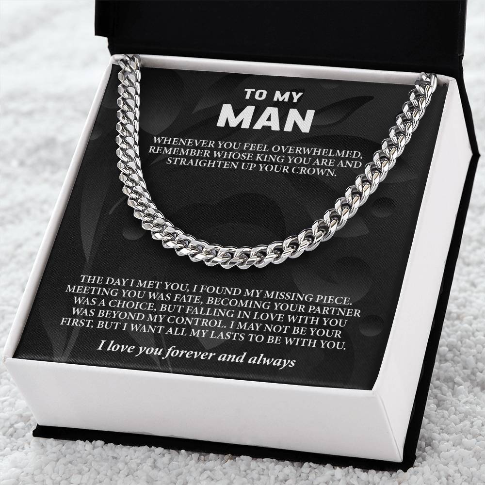 To My Man Message Card Cuban Chain - Image 4