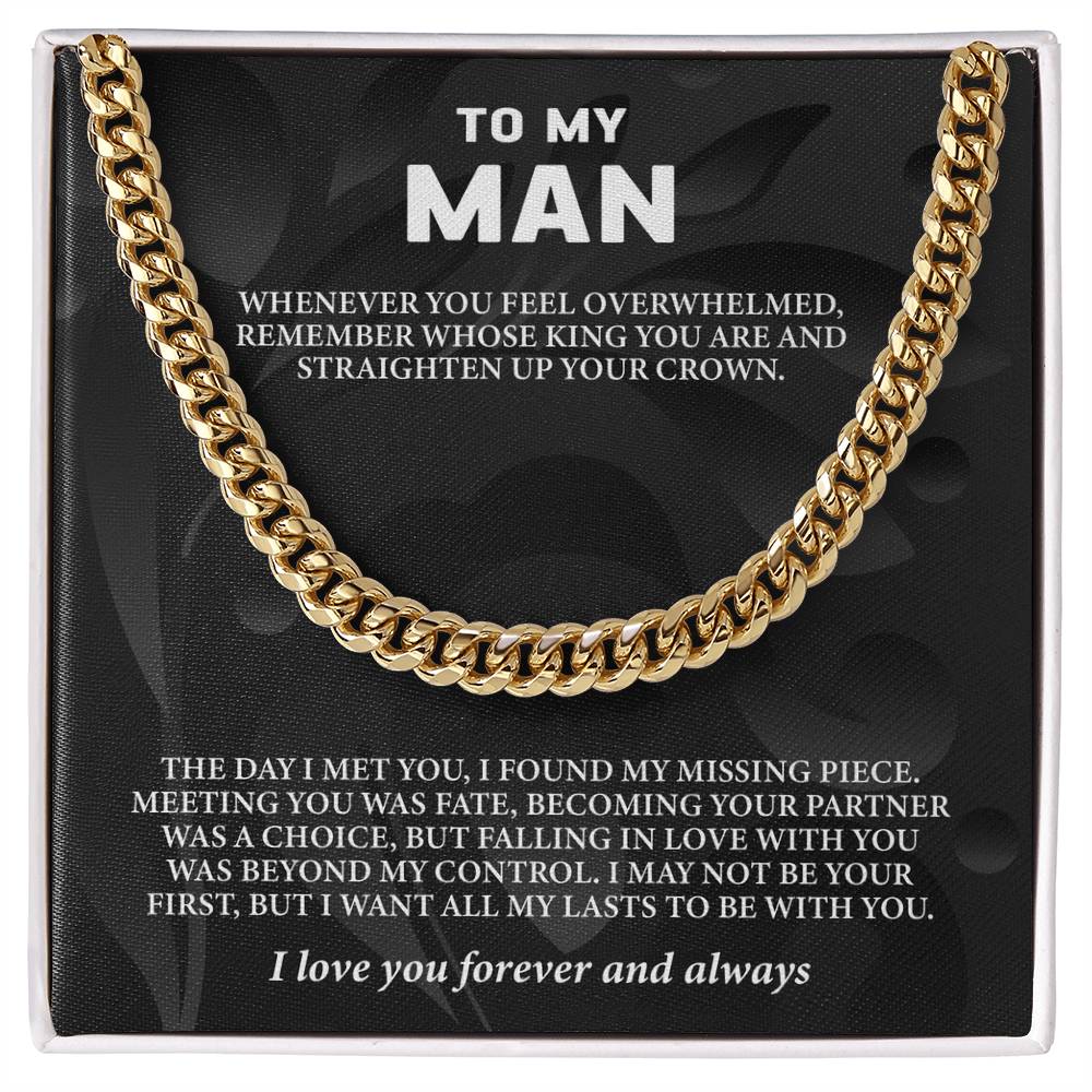 To My Man Message Card Cuban Chain - Image 5
