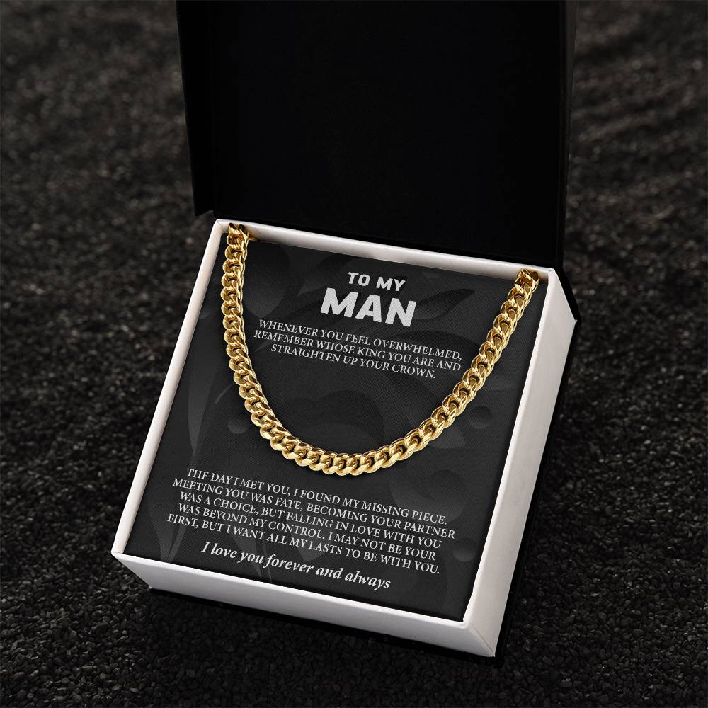To My Man Message Card Cuban Chain - Image 6