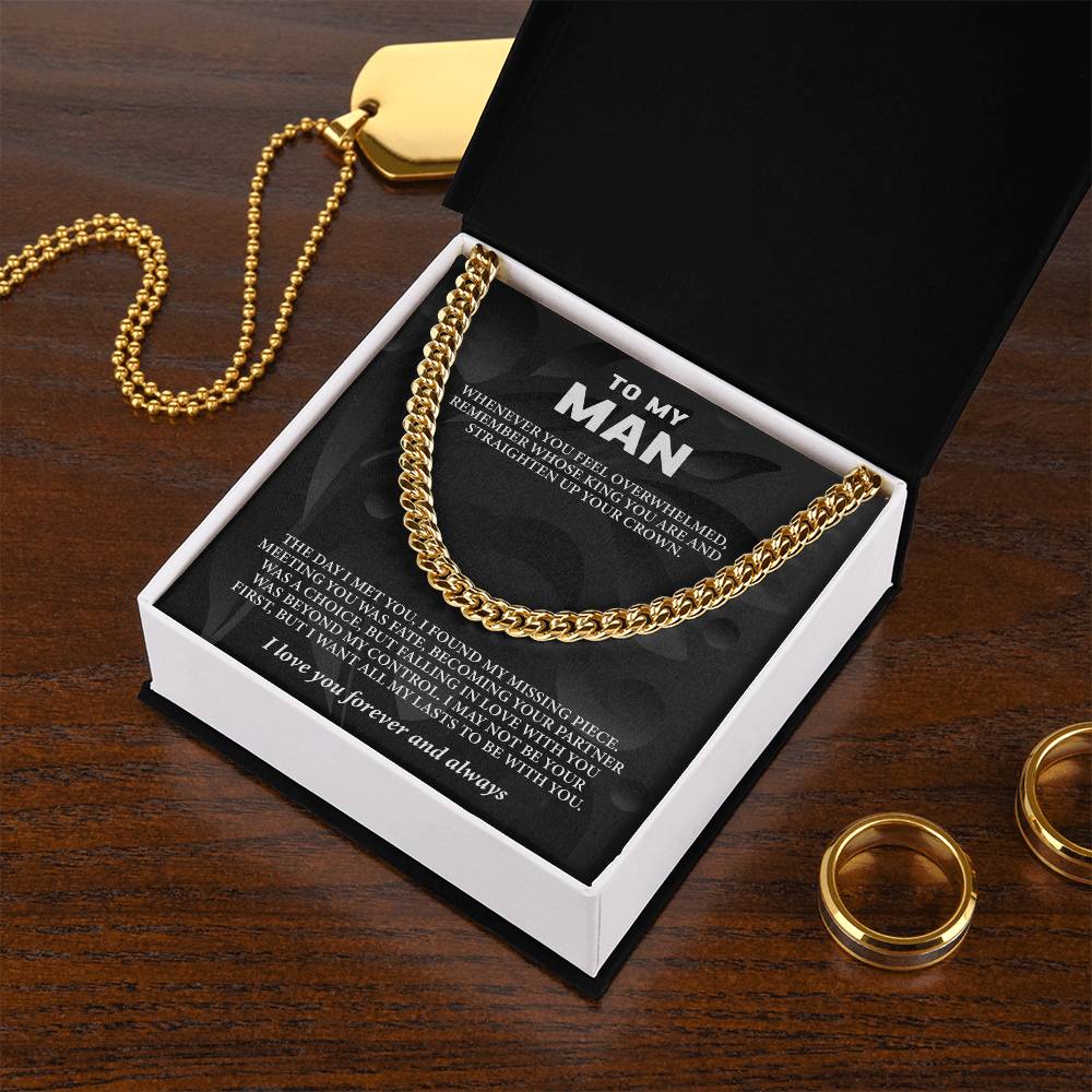 To My Man Message Card Cuban Chain - Image 7