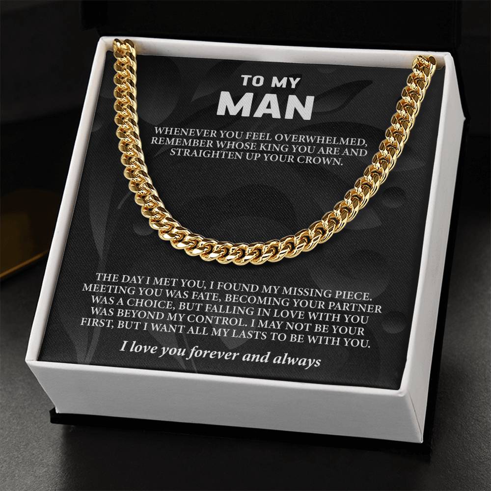 To My Man Message Card Cuban Chain - Image 8