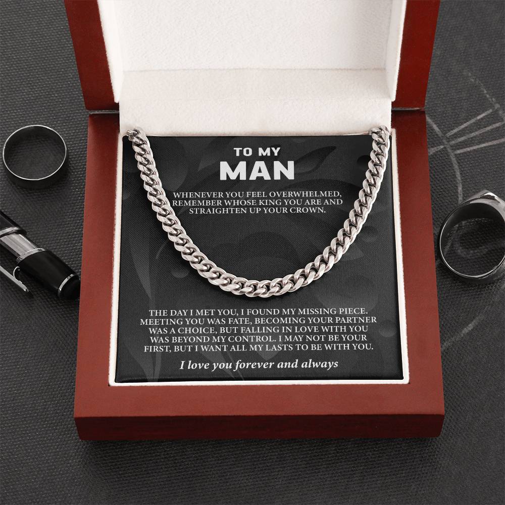 To My Man Message Card Cuban Chain - Image 9