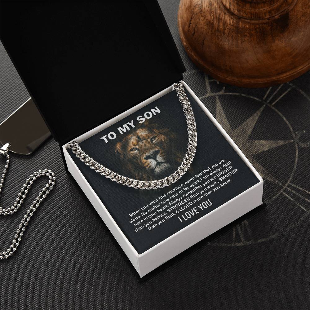 To My Son (I Love You) Message Card Necklace - Image 2