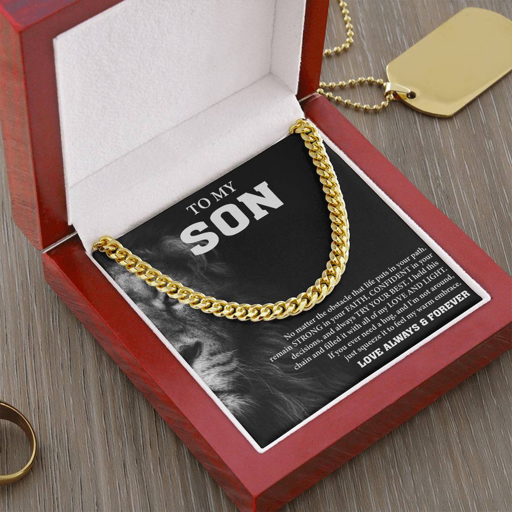 To My Son Message Card Cuban Chain - Image 10