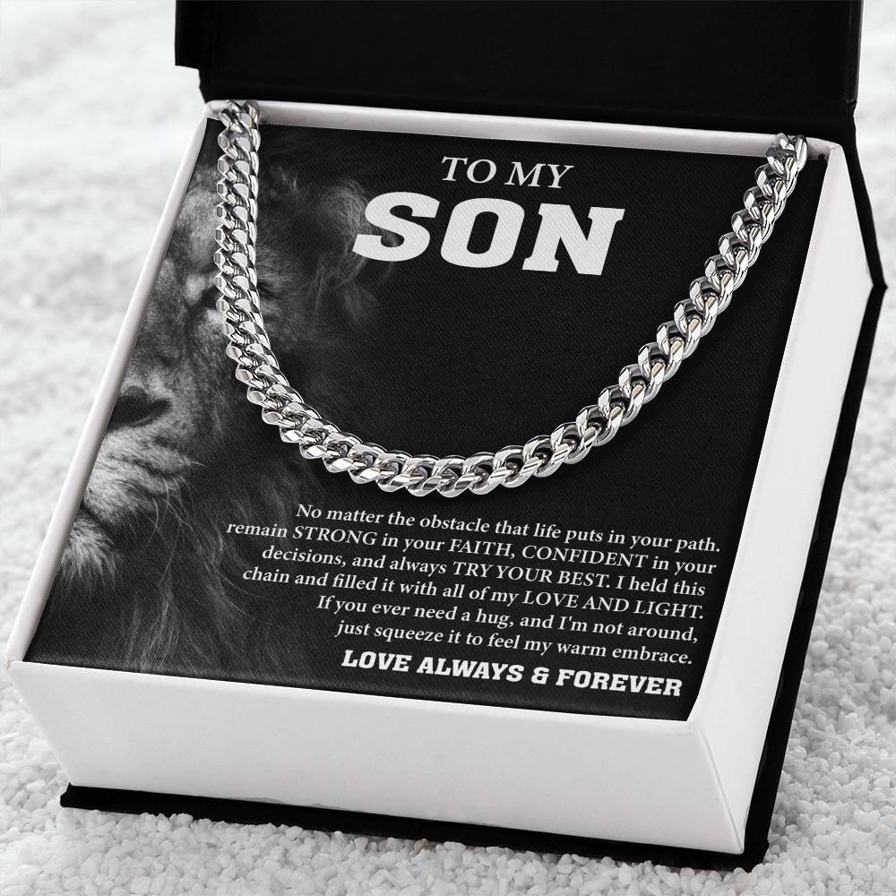 To My Son Message Card Cuban Chain - Image 4