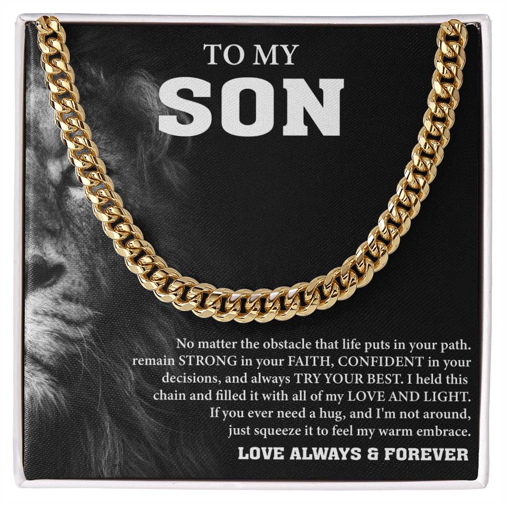 To My Son Message Card Cuban Chain - Image 5