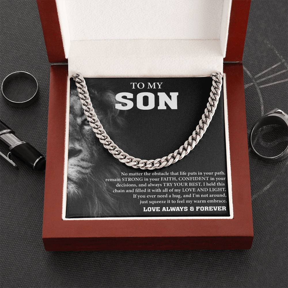 To My Son Message Card Cuban Chain - Image 9