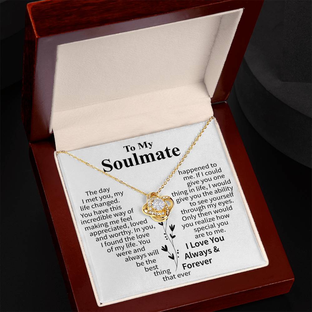 To My Soulmate (Heart shape) Message Card Necklace - Image 6