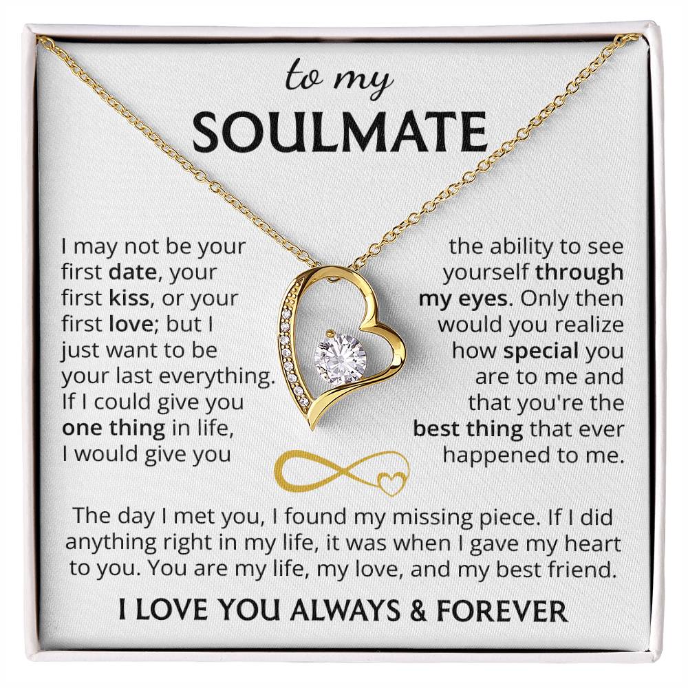 To My Soulmate (I Love You Always & Forever) Message Card Necklace - Image 6