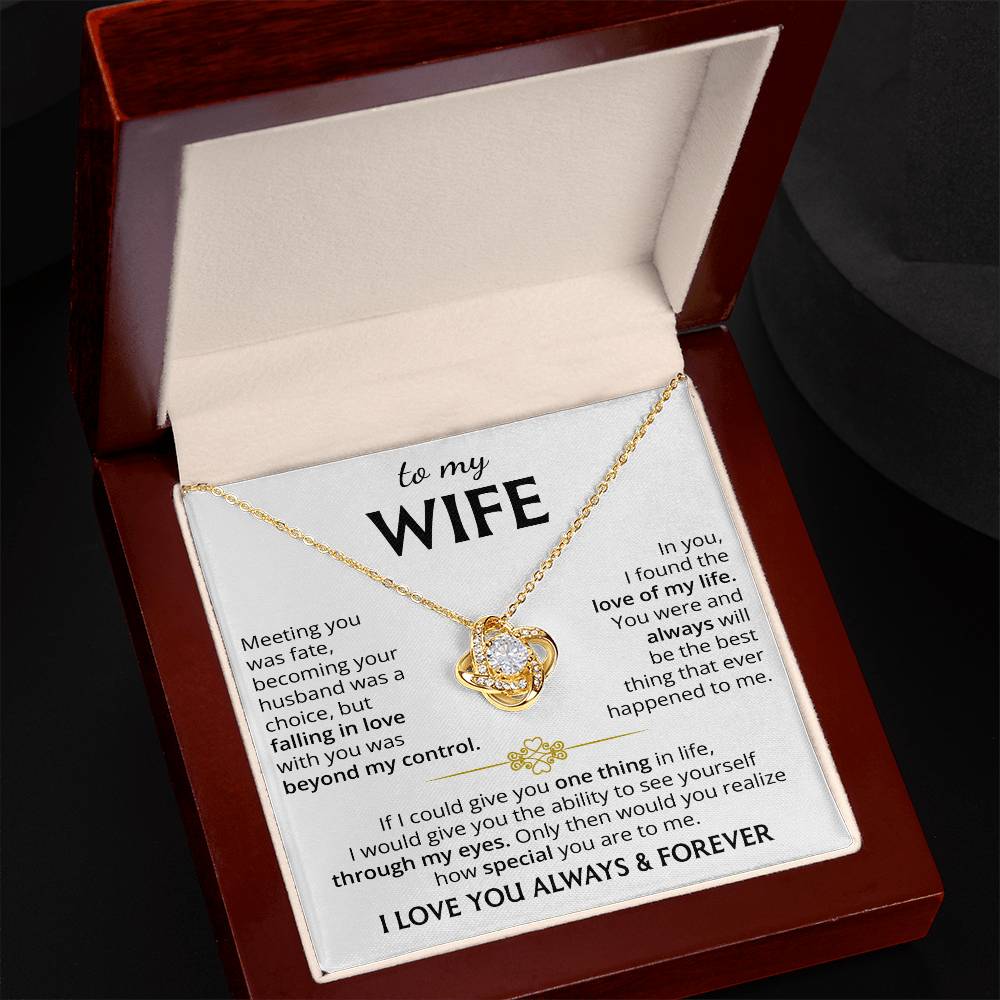 To My Wife (I Love You Always & Forever) Message Card Necklace - Image 6