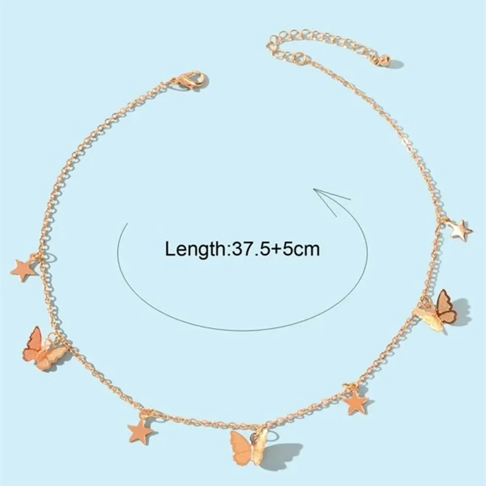 Trendy Butterfly Simple Single Layer Necklace - Image 4