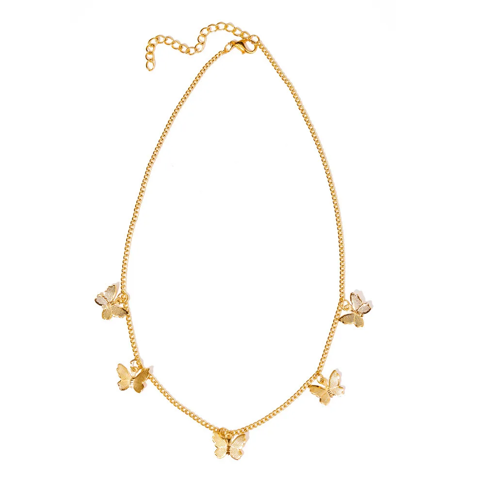 Trendy Butterfly Simple Single Layer Necklace - Image 5