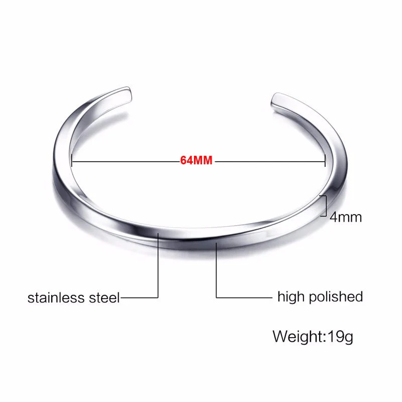 Twisted Unisize Men's Minimalist Bangle - Image 8