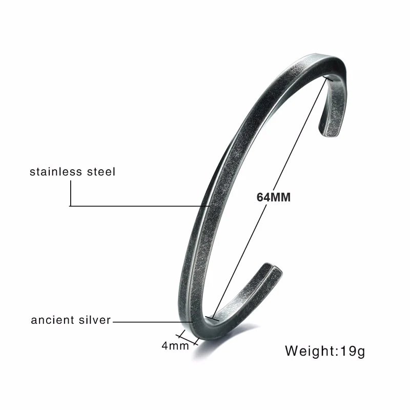 Twisted Unisize Men's Minimalist Bangle - Image 9