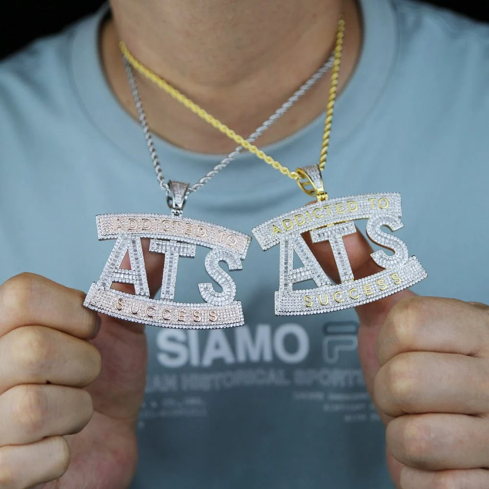 Two-tone Addicted to Success "ATS" Baguette Pendant Chain - Image 10