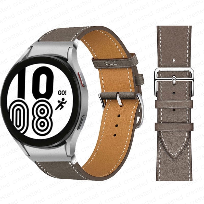 Two-Tone Leather Watch Strap for Smart Watches - Image 4