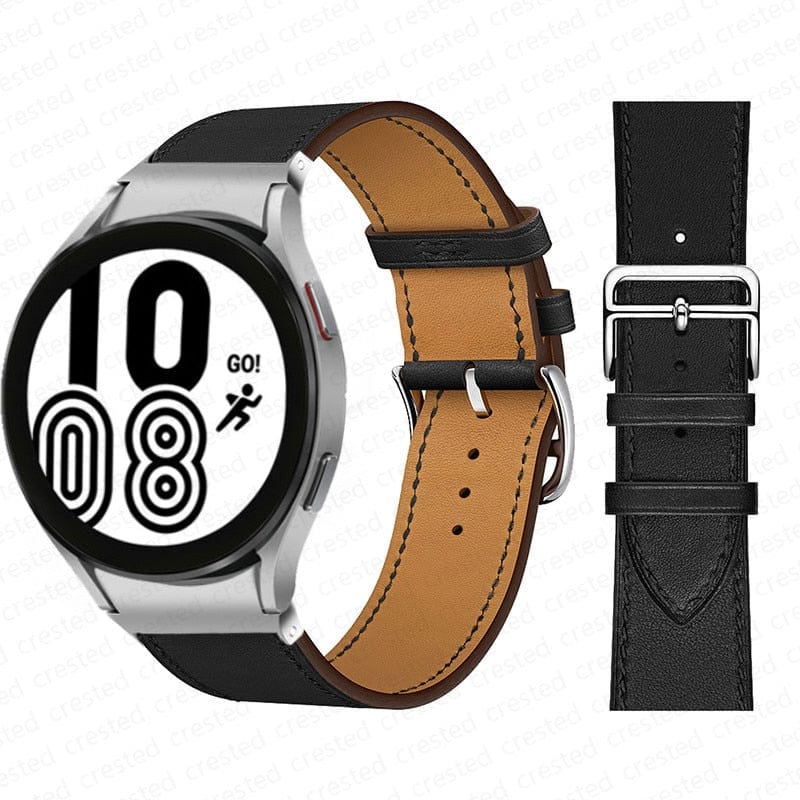 Two-Tone Leather Watch Strap for Smart Watches - Image 5