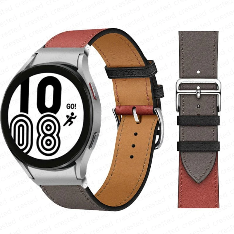 Two-Tone Leather Watch Strap for Smart Watches - Image 9