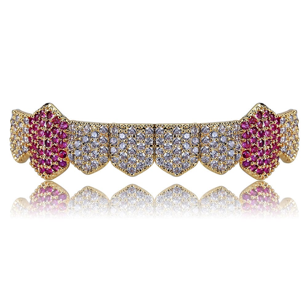 Two-tone Purple Fully Iced Grillz - Image 2