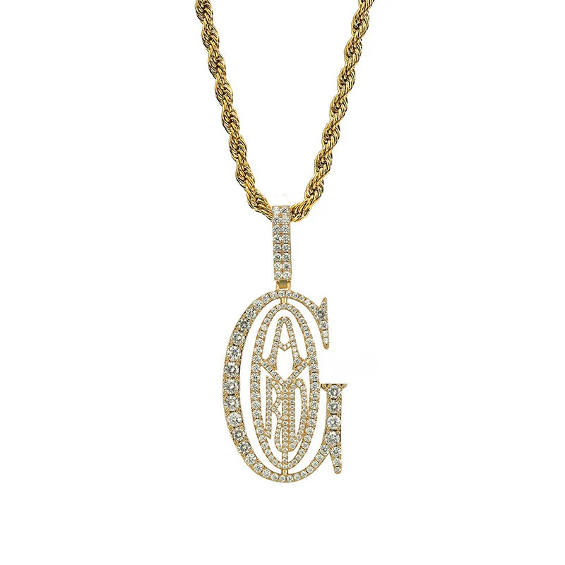 Tyga-Inspired Goyard Pendant Necklace Rapper Chain - Image 3