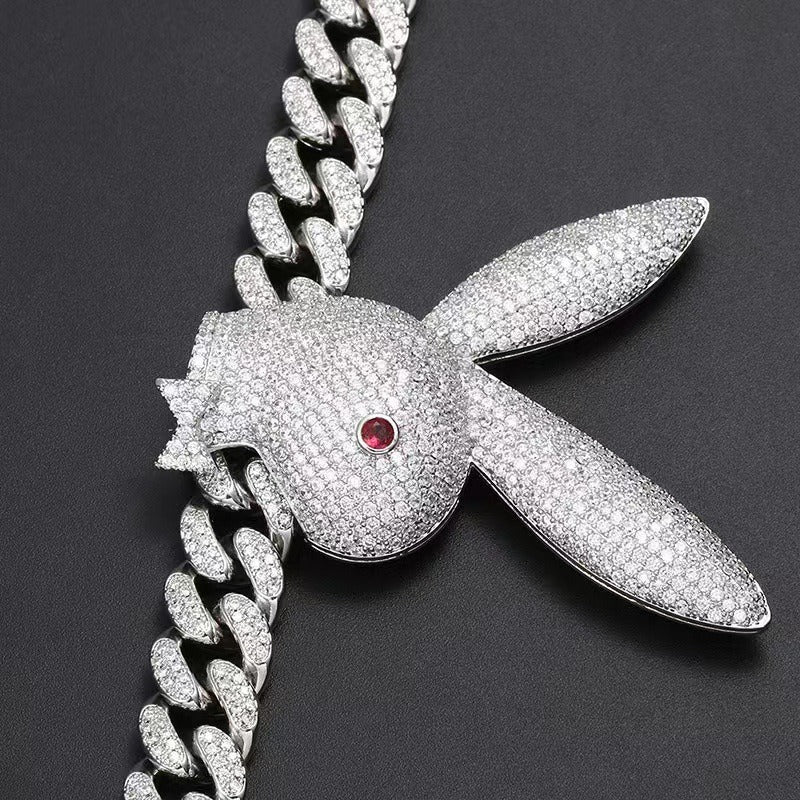 Upside Down Bunny Playboi Carti-Inspired Pendant Necklace Rapper Chain - Image 4
