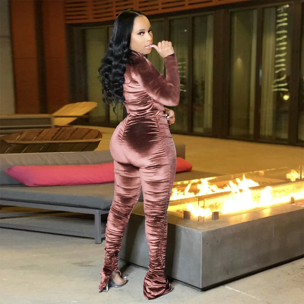 Velvet Stacked Zipper Tracksuit - Image 15
