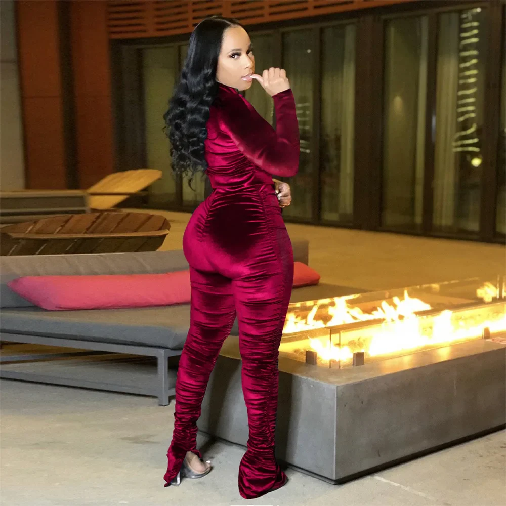 Velvet Stacked Zipper Tracksuit - Image 19