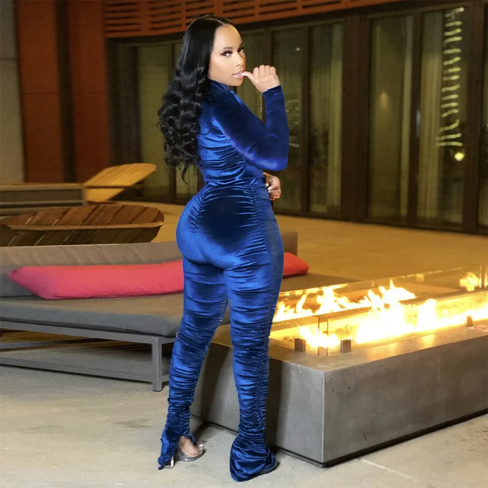 Velvet Stacked Zipper Tracksuit - Image 21