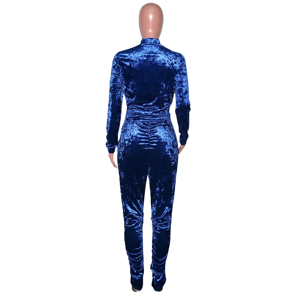 Velvet Stacked Zipper Tracksuit - Image 23