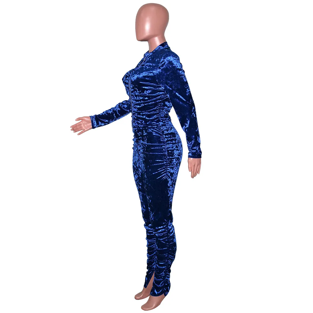 Velvet Stacked Zipper Tracksuit - Image 24