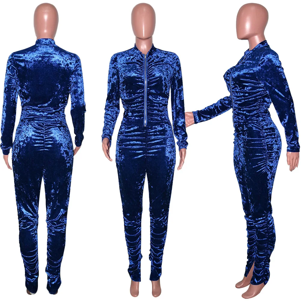 Velvet Stacked Zipper Tracksuit - Image 25