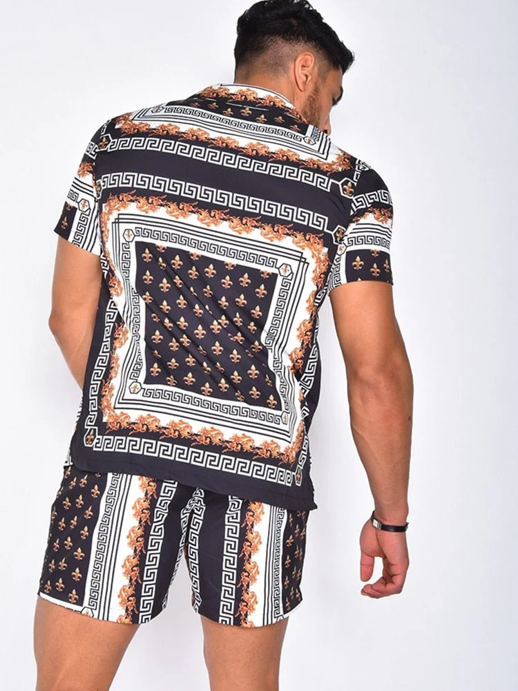 Vintage Printed Shirt + Shorts Set - Image 10