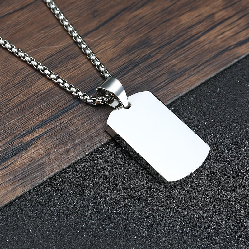 Stainless Steel Dog Tag Cremation Urn Pendant Necklace - Image 4