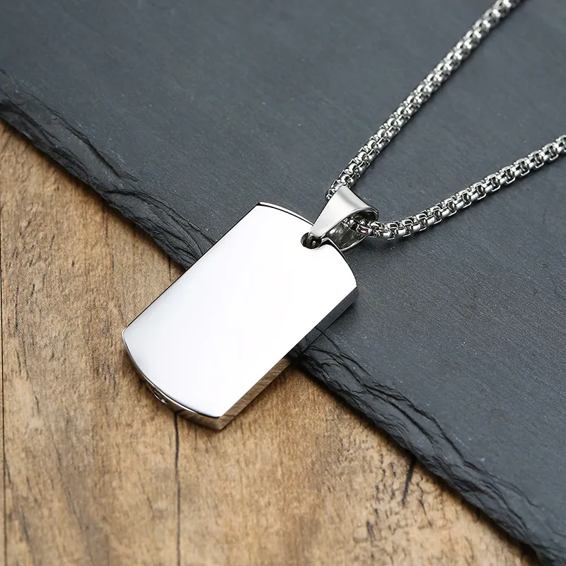Stainless Steel Dog Tag Cremation Urn Pendant Necklace - Image 6