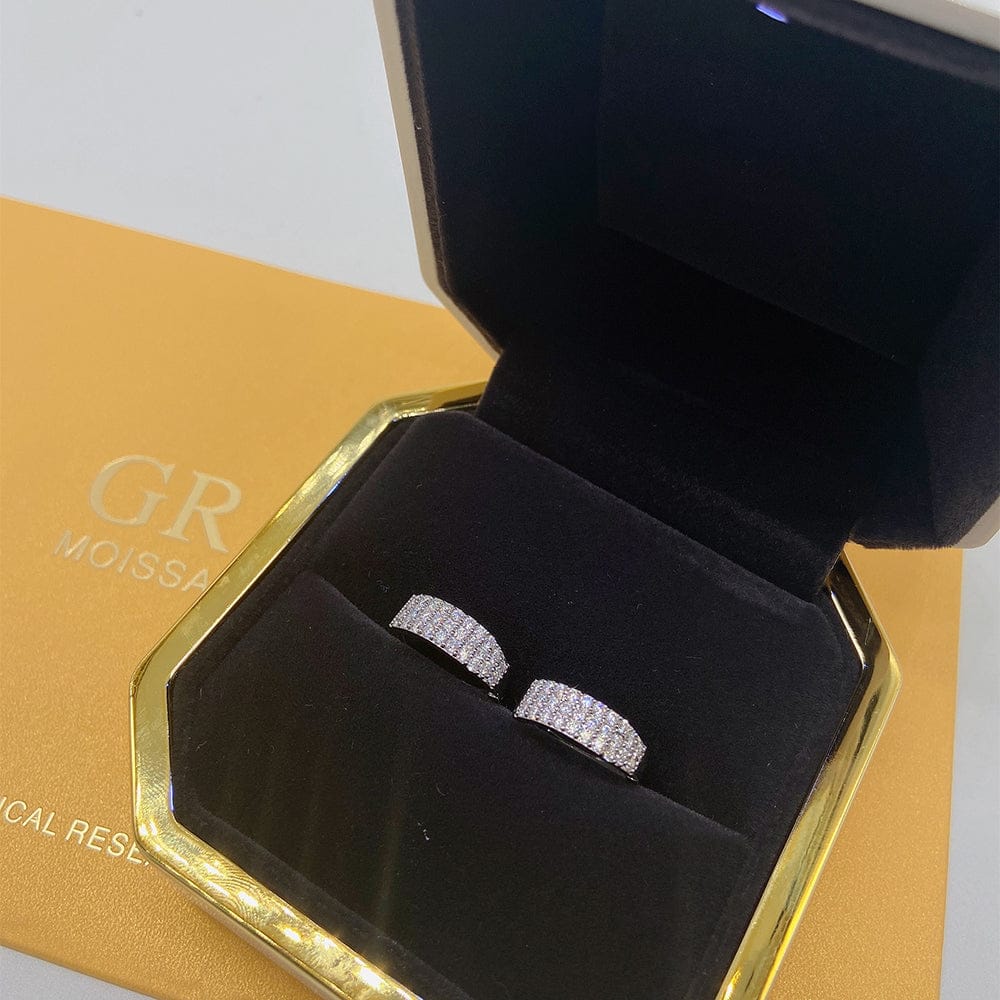 VVS Classic Round 925 Silver Moissanite Iced Earrings - Image 10