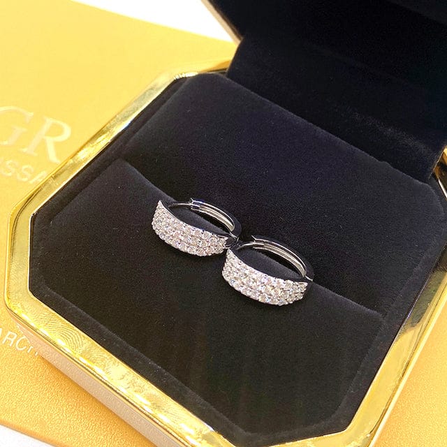 VVS Classic Round 925 Silver Moissanite Iced Earrings - Image 8