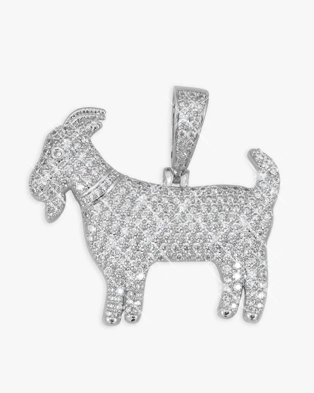 VVS CZ 14K Gold Plated GOAT Iced Out Pendant