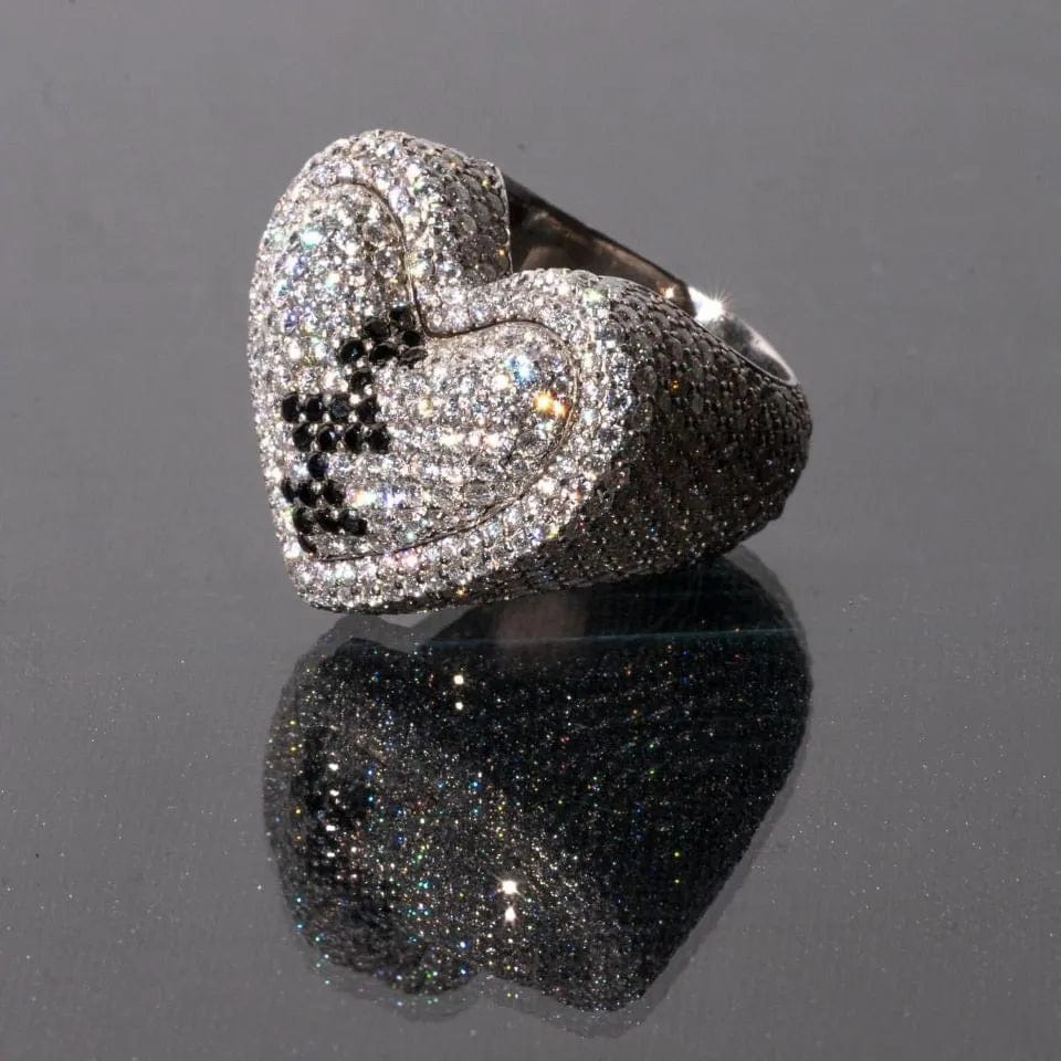 VVS D Color Moissanite Iced Broken Heart Ring - Image 2