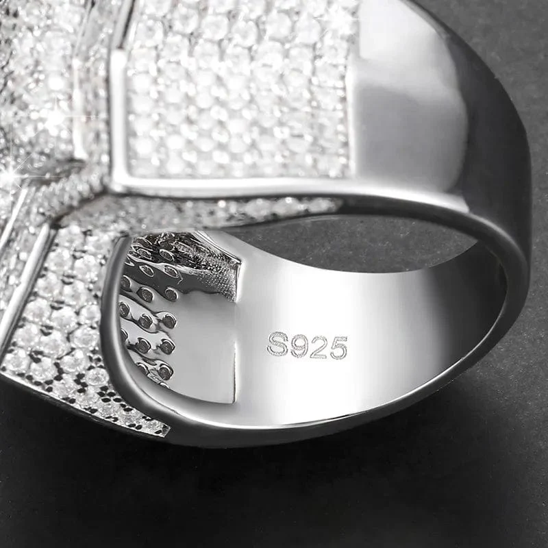 VVS D Color Moissanite Iced Broken Heart Ring - Image 4