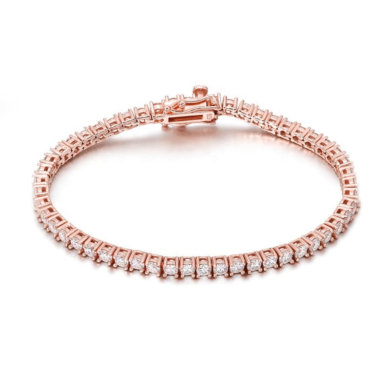 VVS Jewelry 10K Vermeil Gold VVS1 Moissanite Diamond 3mm Tennis Bracelet - Image 4