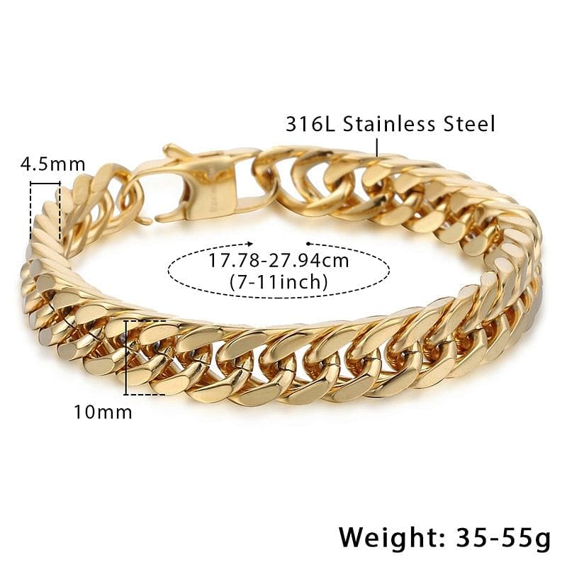 VVS Jewelry 10mm Double Curb Link Bracelet - Image 4