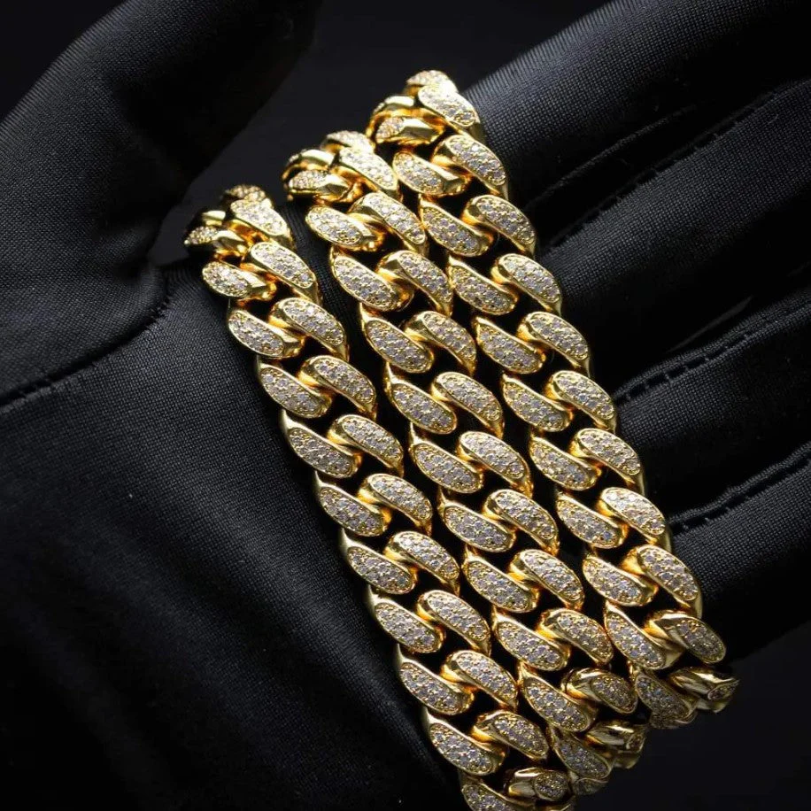 12MM Diamond Prong Cuban Link Chain - Image 2