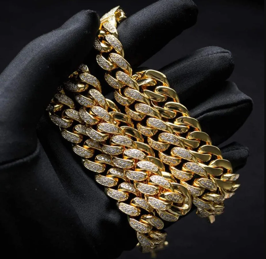 12MM Diamond Prong Cuban Link Chain - Image 3