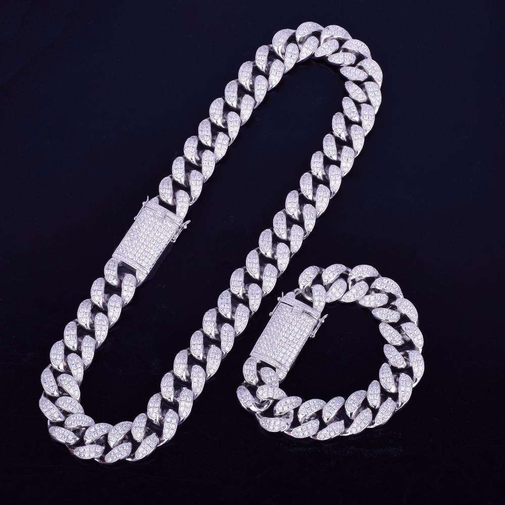 18k Gold/Silver Cuban Link Chain Set – Iced Out Necklace & FREE Bracelet - Image 18