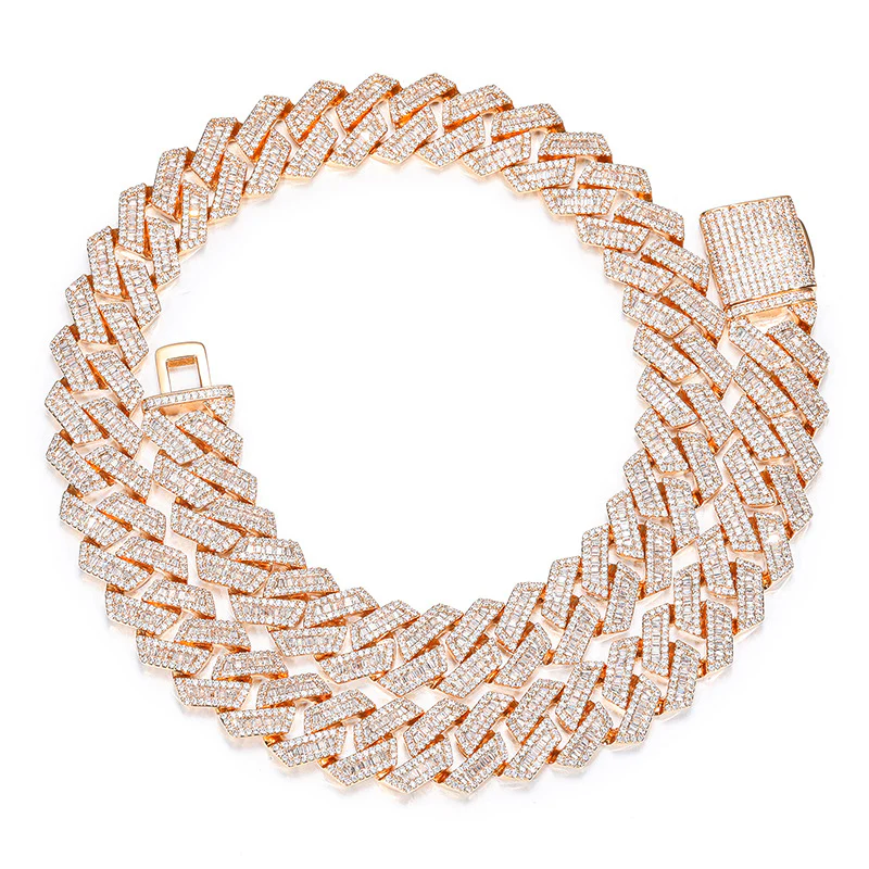 Diamond - Gold 14MM S-Link Diamond Prong Cuban Chain - Image 11